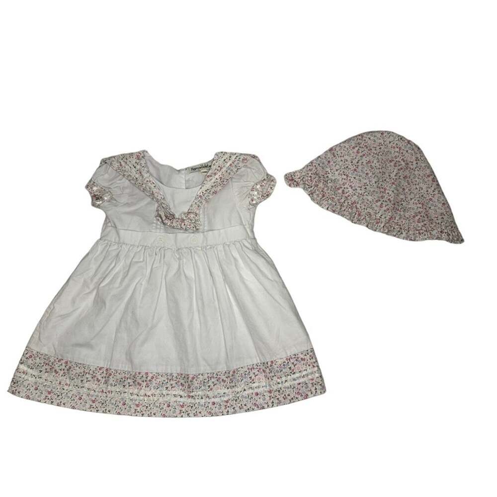 Harry & Violet Girls 24 Months White,Pink, Purple, Green Floral Matching Set